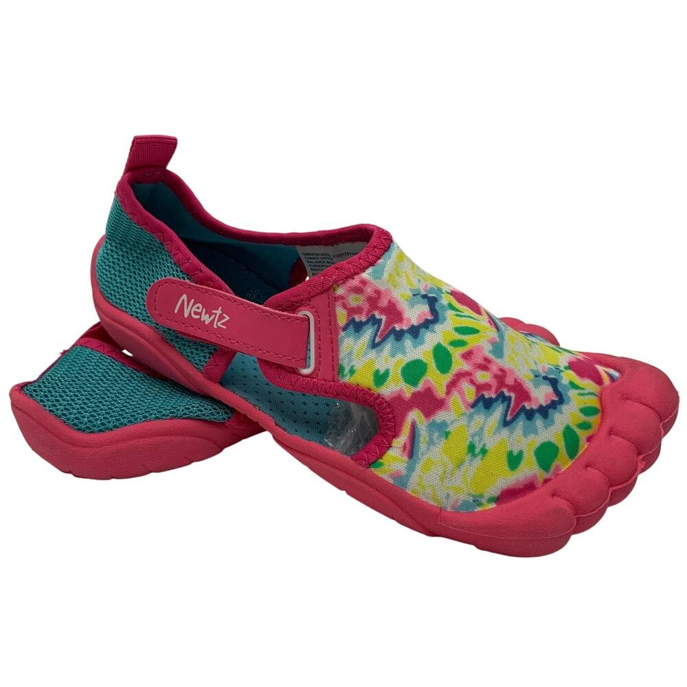 Newtz Little Girls Sz 13 Pink Tie Dye Barefoot Water Shoes Beach Swim Sandals